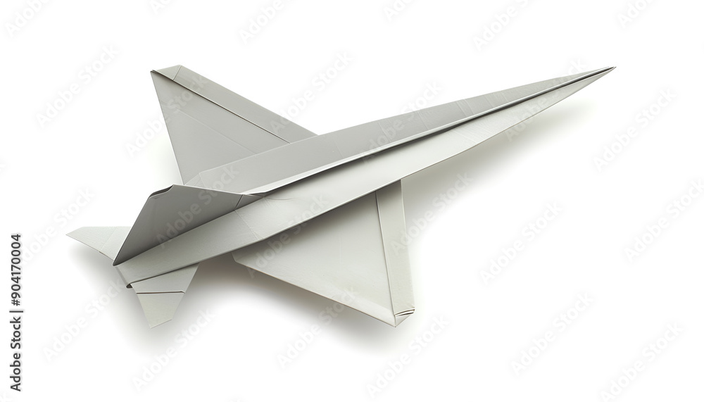Paper Airplane with Sharp Folds Isolated on white background Paper Airplane with Sharp Folds Isolated on white background