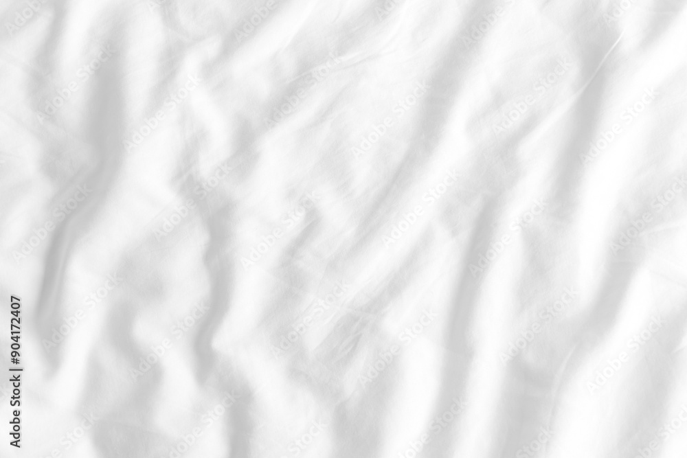Obraz premium Close up white wrinkled fabric texture rippled surface, Soft focus for background.