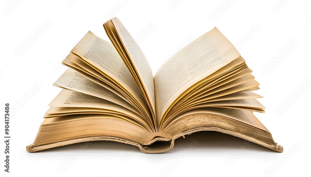 Open Book with Pages Fanning Out Isolated on white background Open Book with Pages Fanning Out Isolated on white background
