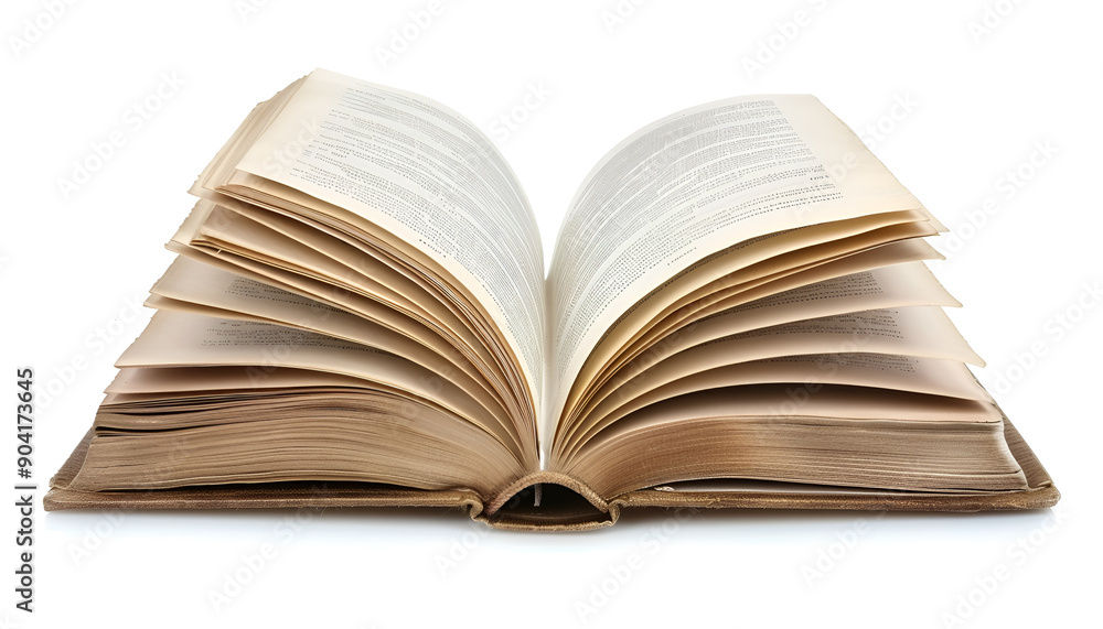 Open Book with Pages Fanning Out Isolated on white background Open Book with Pages Fanning Out Isolated on white background