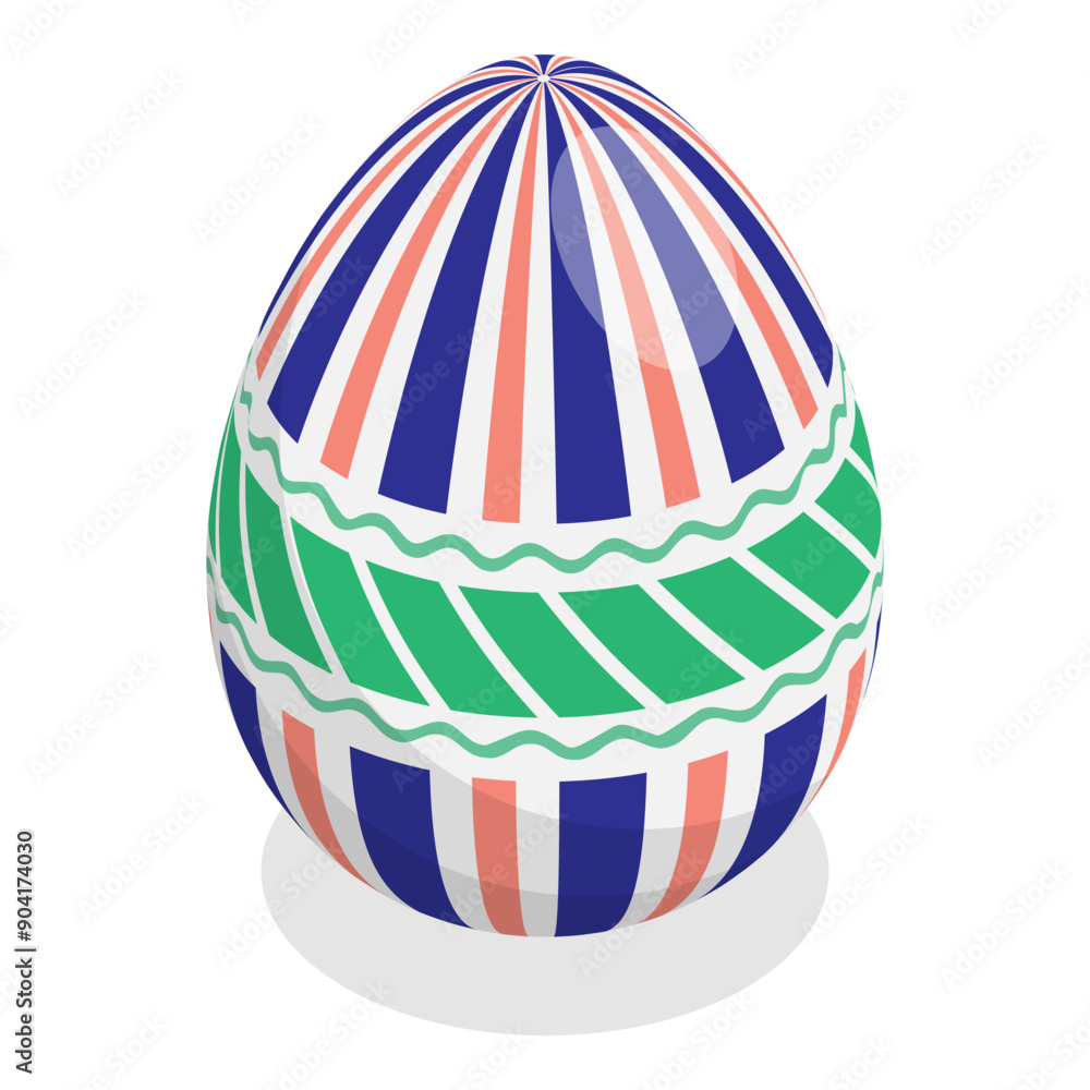 3D Isometric Flat Vector Illustration of Easter Eggs, Spring Holiday. Item 5 3D Isometric Flat Vector Illustration of Easter Eggs, Spring Holiday. Item 5
