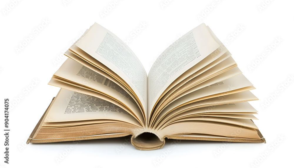 Open Book with Pages Fanning Out Isolated on white background Open Book with Pages Fanning Out Isolated on white background