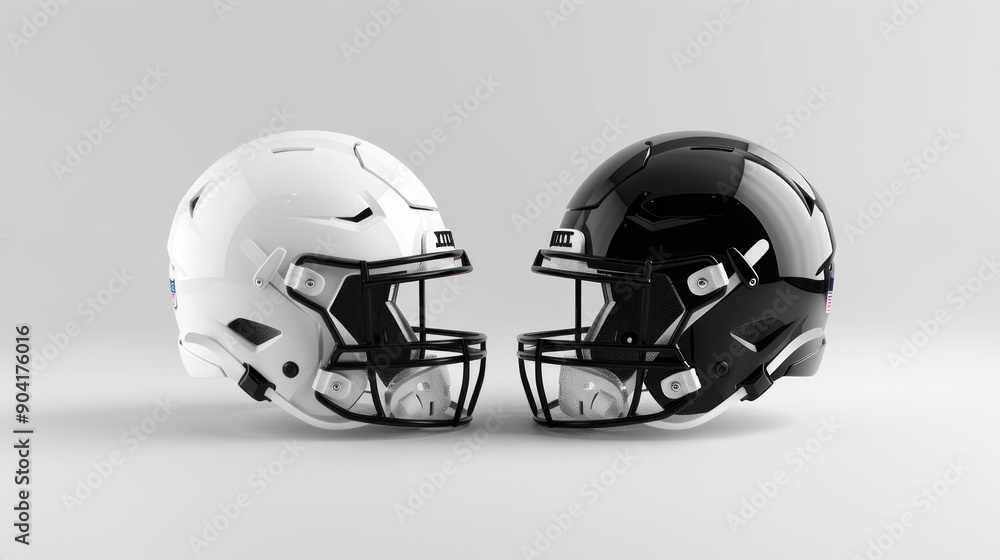 American Football Helmets Facing Off American Football Helmets Facing Off