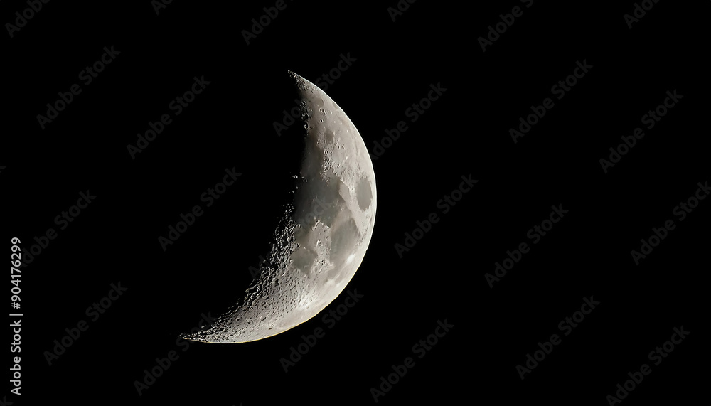 Crescent Moon- Close up picture of the waxing crescent moon in the dark sky, capturing deta_1(95) Crescent Moon- Close up picture of the waxing crescent moon in the dark sky, capturing deta_1(95)