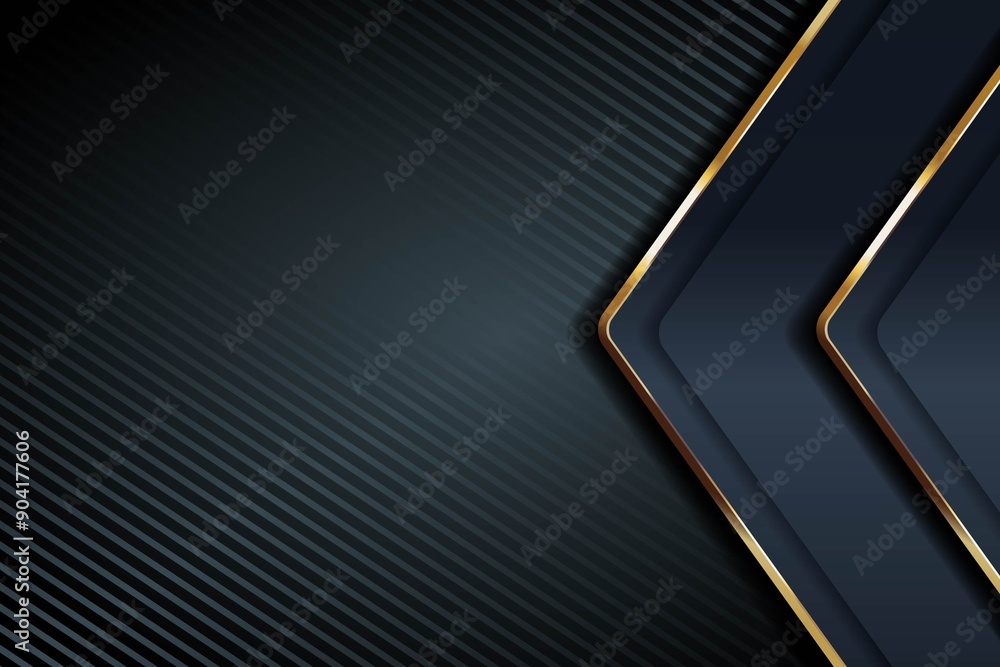 Abstract dark blue background with gold lines. Abstract dark blue background with gold lines.