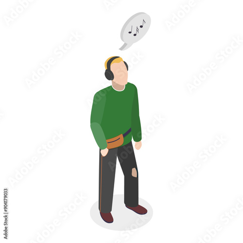 3D Isometric Flat Vector Illustration of Human Personality Feelings, Psychological Mindsets. Item 5