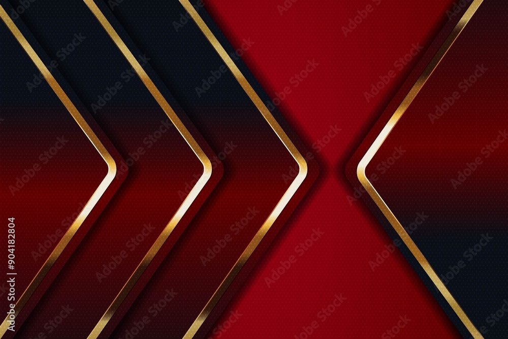 Abstract red and black background with gold trim. Abstract red and black background with gold trim.