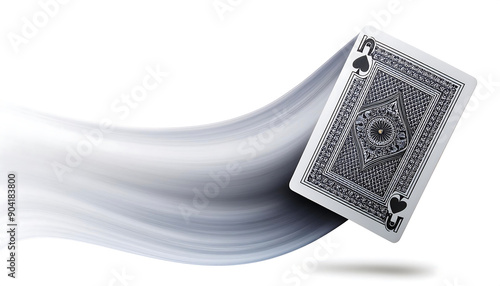  Flying Playing Card (Deuce)- Flying playing card for poker and gambling, deuce isolated on _1(135)