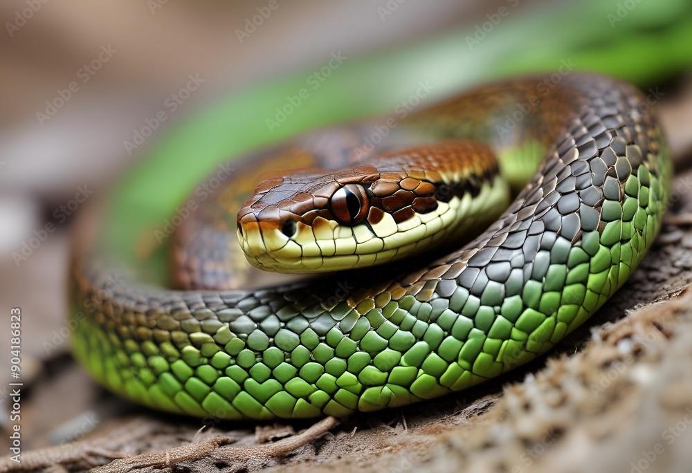 Obraz premium close up of a green snake