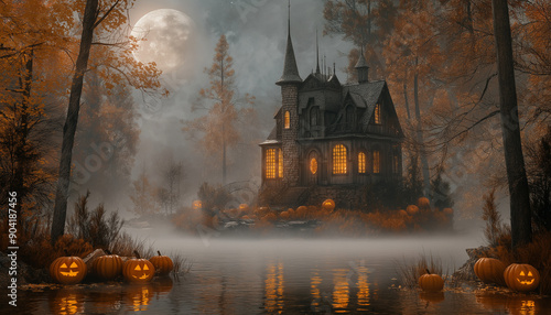 halloween night scene