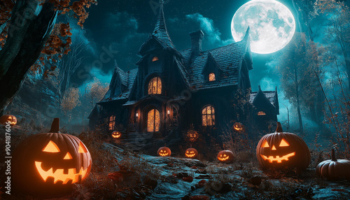 halloween night scene