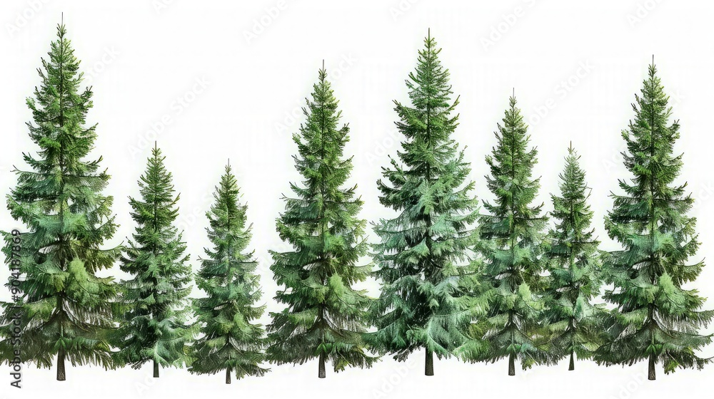 Group of Evergreen Trees