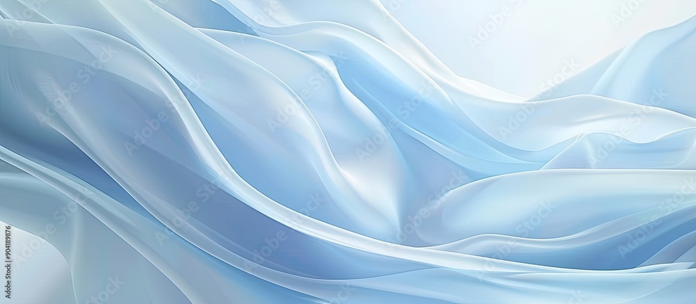 Fototapeta premium Light blue gradient abstract banner background with a smooth blue curve design and blurred lines creating an artistic copy space image