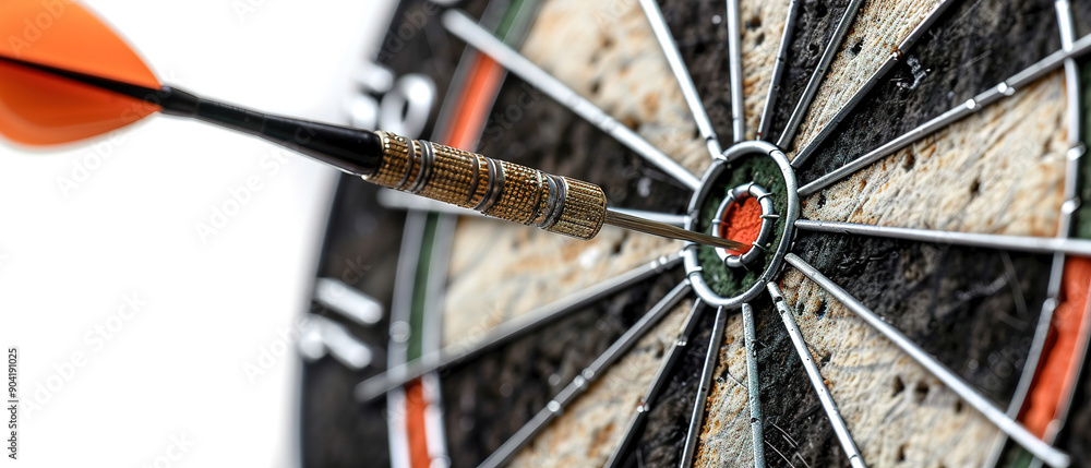 bull's eye with a dart in it, isolated on white bull's eye with a dart in it, isolated on white