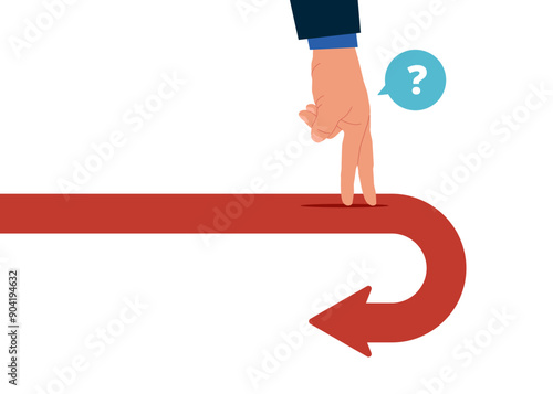Business turning point. Modern vector illustration in flat style.