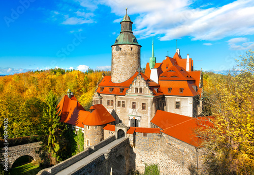 Obraz na płótnie Beautiful Czocha Castle at sunny day in the village of Such, Luban County, Lower Silesian voivodeship, in southwestern Poland w salonie