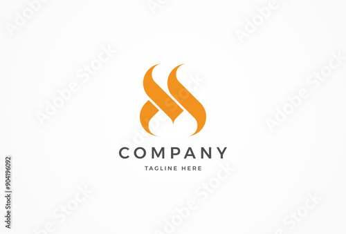 Letter M Flame Logo, letter M with flame combination, usable for and business and company logos, vector illustration