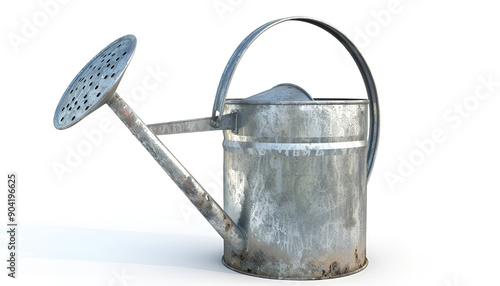 Metal Watering Can with Long Spout Isolated on white background