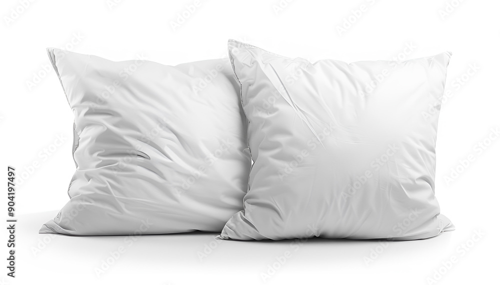 Pair of Fluffy White Pillows Isolated on white background Pair of Fluffy White Pillows Isolated on white background