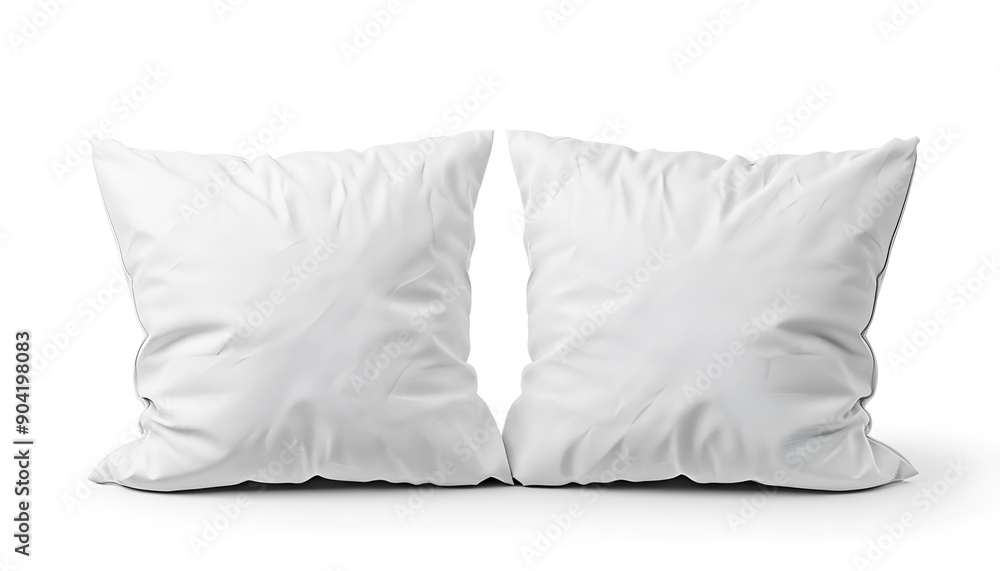 Pair of Fluffy White Pillows Isolated on white background Pair of Fluffy White Pillows Isolated on white background