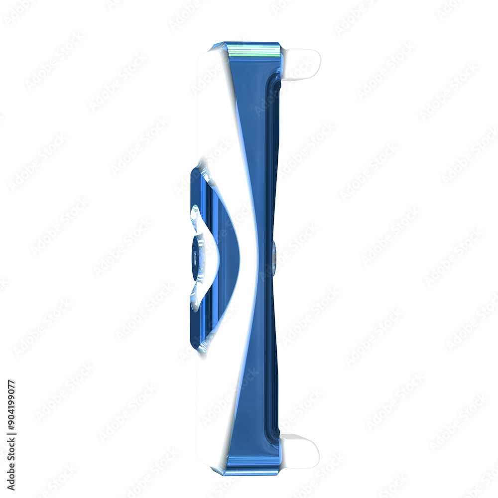 White symbol with blue thick straps White symbol with blue thick straps