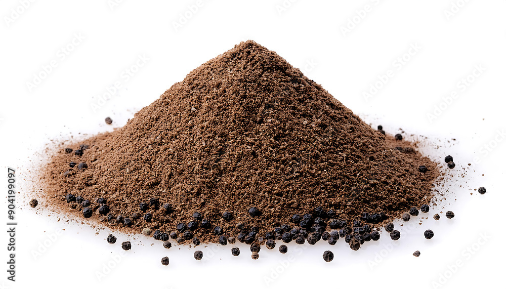 Minced Black Pepper- Minced black pepper, ground peppercorn pile isolated on white, top vie_1(204) Minced Black Pepper- Minced black pepper, ground peppercorn pile isolated on white, top vie_1(204)