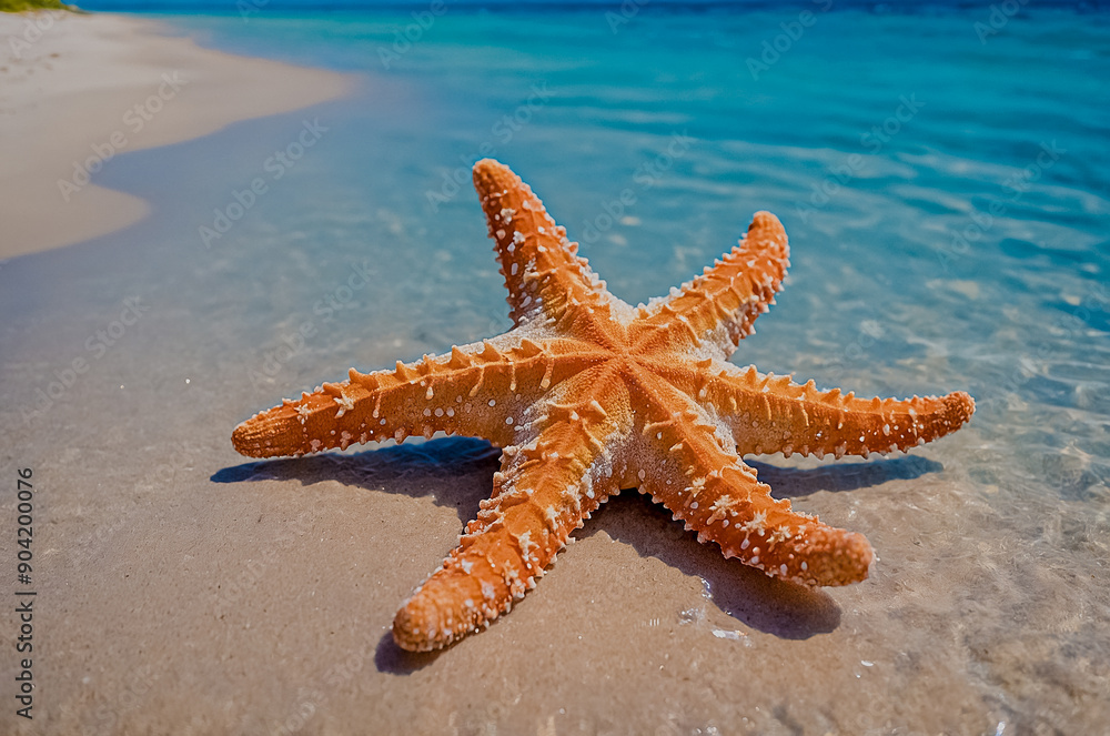 Serene Summer Beach Scene. Starfish Resting in Shallow Sea Water. Perfect Coastal Vibes and Tranquil Oceanic Beauty. Essence of Relaxation and Nature's Charm with This Stunning Seaside Moment Serene Summer Beach Scene. Starfish Resting in Shallow Sea Water. Perfect Coastal Vibes and Tranquil Oceanic Beauty. Essence of Relaxation and Nature's Charm with This Stunning Seaside Moment
