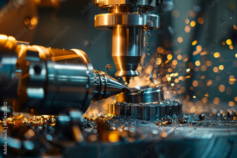 Industrial Metalworking - CNC Machine in Action Industrial Metalworking - CNC Machine in Action