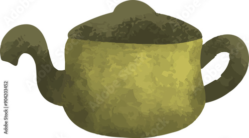 set collection of colorful teapot and kettle, vector illustration on white