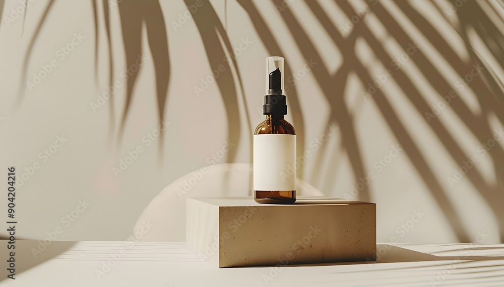 Minimalist Product Presentation with Palm Leaf Shadows Minimalist Product Presentation with Palm Leaf Shadows