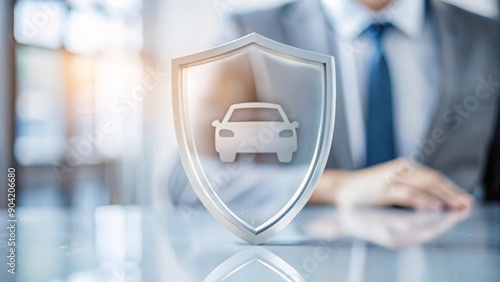 Auto Insurance Coverage Illustration – Graphic of a car surrounded by a protective shield, symbolizing auto insurance.
 photo