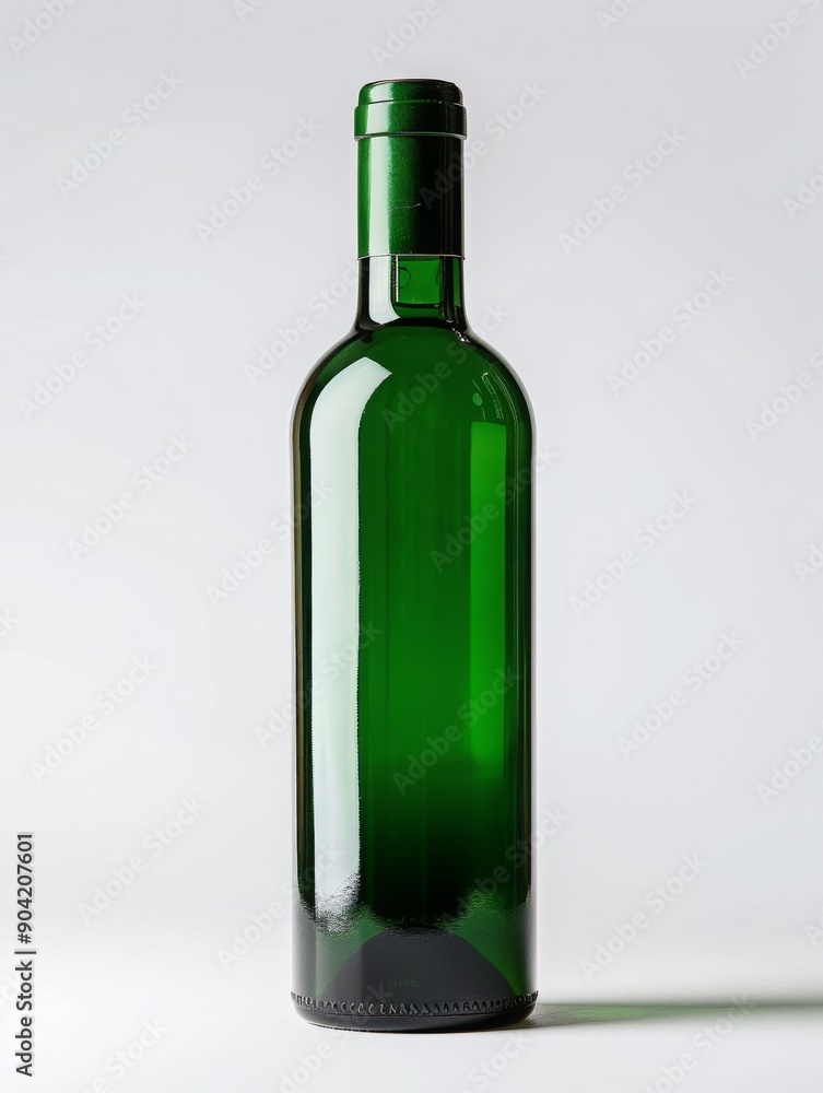 Green Wine Bottle on a White Background Green Wine Bottle on a White Background
