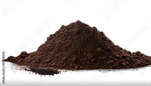  Soil Pile- Pile of soil scattered isolated on white background and texture, detailed wi_1(256)