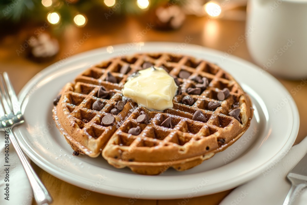 chocolate chip waffles with butter chocolate chip waffles with butter
