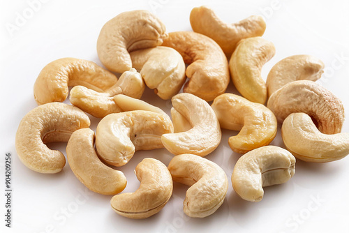 Cashewnüsse auf weißen Hintergrund