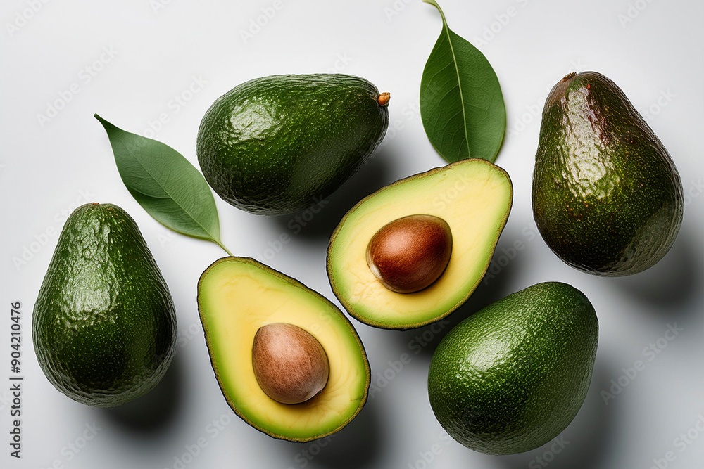 Avocado auf weißem Hintergrund Avocado auf weißem Hintergrund