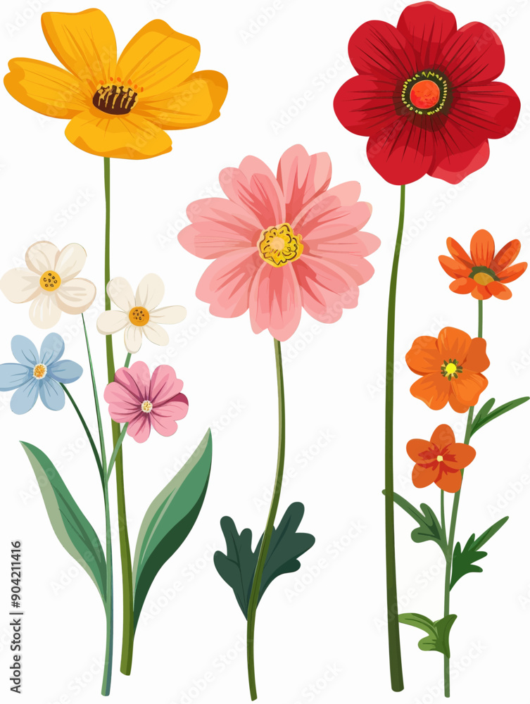 A drawing of a bouquet of flowers with a variety of colors including yellow A drawing of a bouquet of flowers with a variety of colors including yellow
