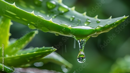 Aloe vera establish dripping with moisture