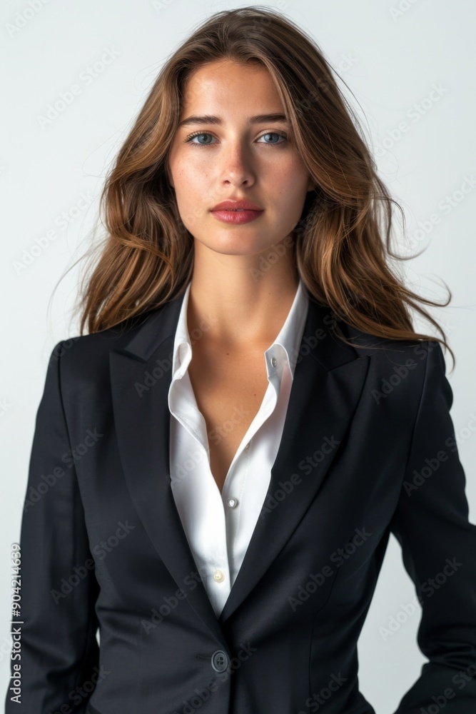 A businesswoman wearing formal suit isolated created with Generative AI A businesswoman wearing formal suit isolated created with Generative AI