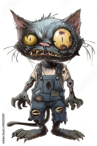 A creepy cat with a bloody face