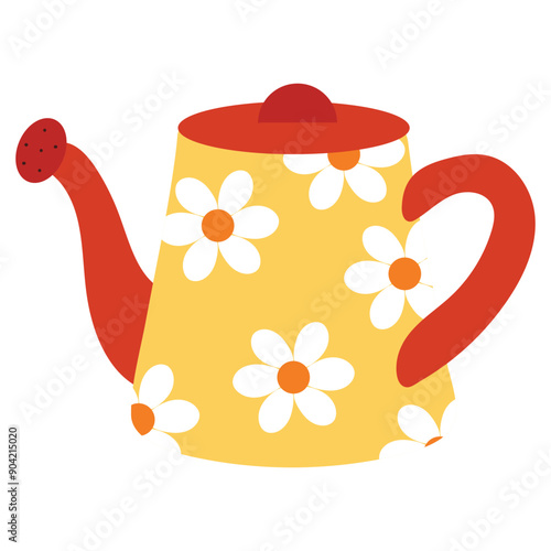 cute hand drawing cartoon teapot for drink, beverage. cute sticker, doodle