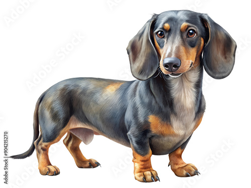 Dachshund, full body, isolated on a transparent background