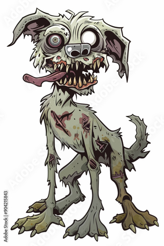 A dog with a mouth full of teeth and a tongue sticking out