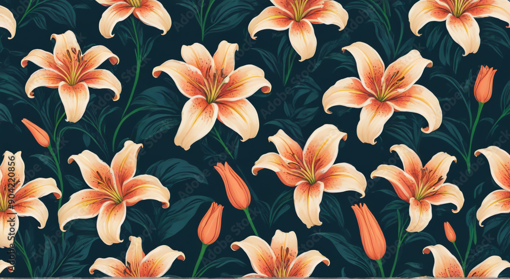 Fototapeta premium seamless pattern with flowers