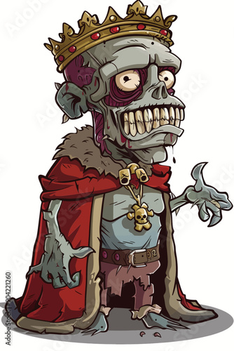 A zombie king with a crown and a necklace