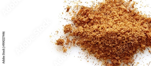 Java sugar also called organic brown palm sugar displayed on a white background with copy space image