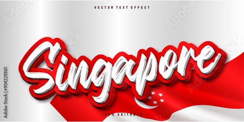 Editable text effect Singapore, independence day text style