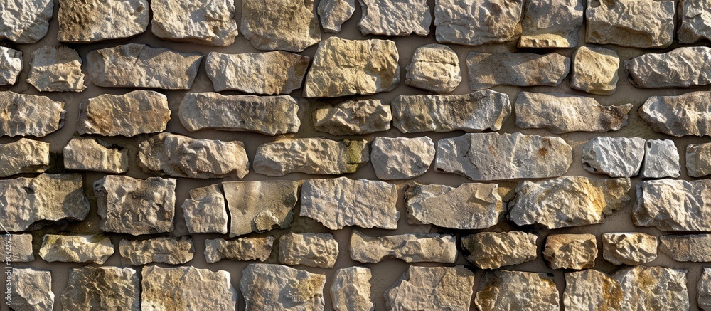 Exterior wall constructed with natural rubble stone creating a ...
