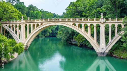 Elegant Arch Bridge Over Tranquil River