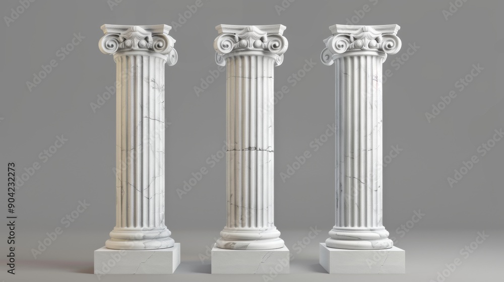 Fototapeta premium set of white roman columns